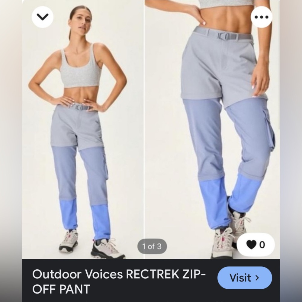 OutdoorVoices 3-Tone multi-style pant 3 cot Lg. Pic is mine, u get new w/ tags